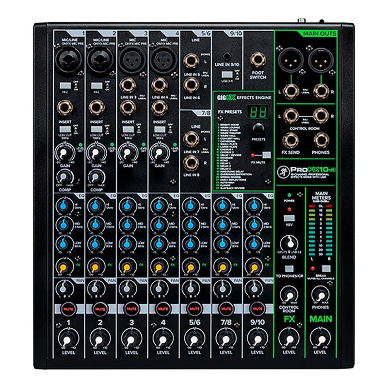 MACKIE - Mixer análogo, 10 canales, interfaz USB, FX