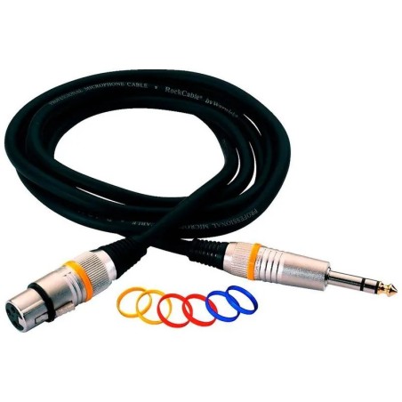 ROCKCABLE - Cable XLR M a Plug TRS 1/4" 3 MTS