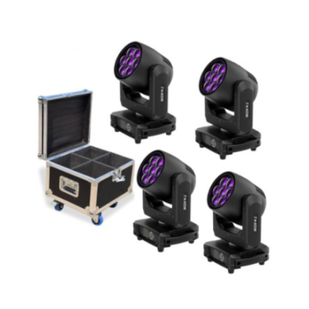 WILD PRO- KIT X4 LED 7x40W ZOOM B-EYE + FLIGHT CASE