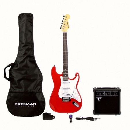 FREEMAN Pack de guitarra eléctrica  Full Rock Stratocaster - Red