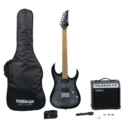 FREEMAN RIFF MASTER Black SRG-180F FMT Pack de guitarra eléctrica