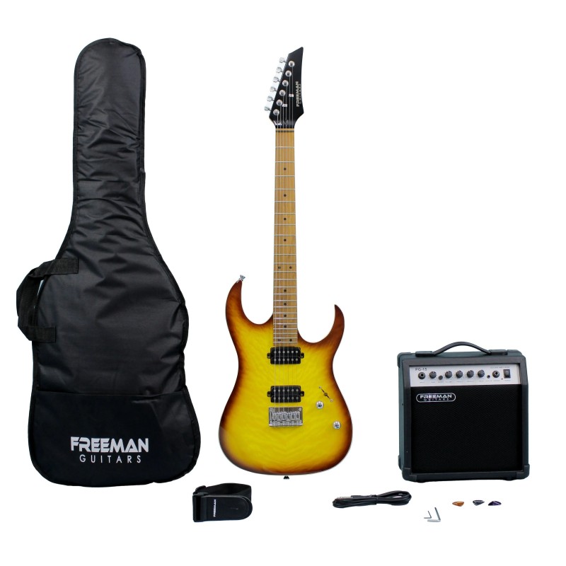 FREEMAN RIFF MASTER  Sunburst SRG-180F FMT Pack de guitarra eléctrica