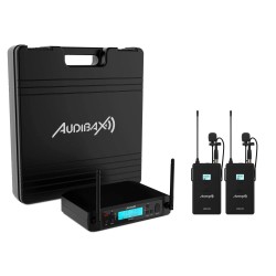 AUDIBAX Micrófono inalámbrico de Lavalier AWM 202 Doble