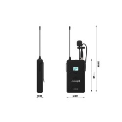 AUDIBAX Micrófono inalámbrico de Lavalier AWM 202 Doble