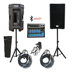CIPRIANNI KIT AMPLIFICACION MIXER 8 CAN+ 2 CAJAS ACTIVA + BLUETOOTH