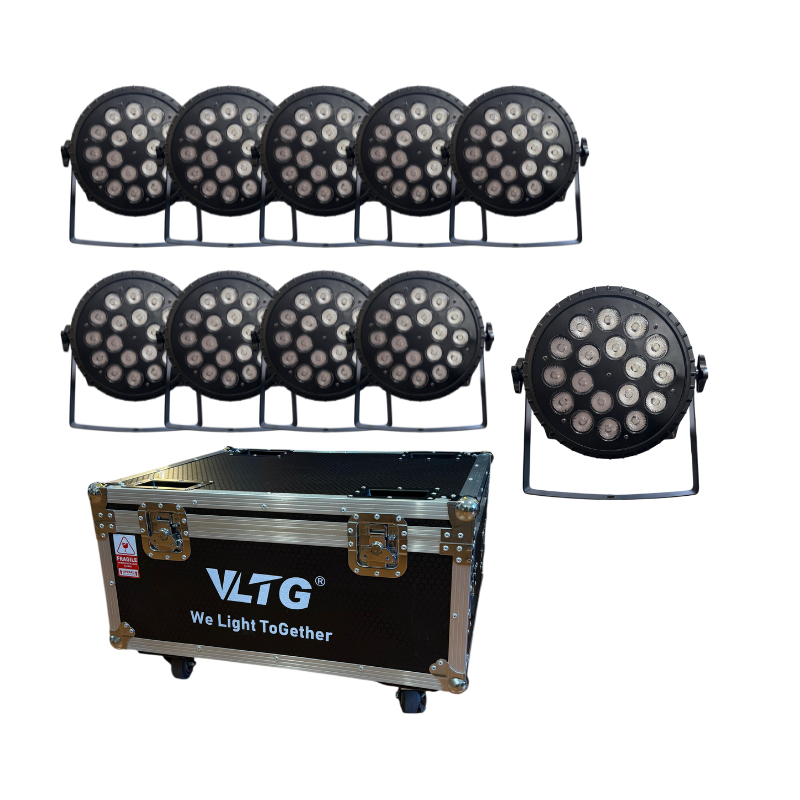 VLTG KIT CASE DE 10 PAR LED 18X18W RGBWA+UV