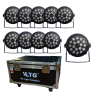 VLTG KIT CASE DE 10 PAR LED 18X18W RGBWA+UV