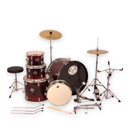 POWERDRUMS Set de batería acústica CPJ-5 FKR - Red