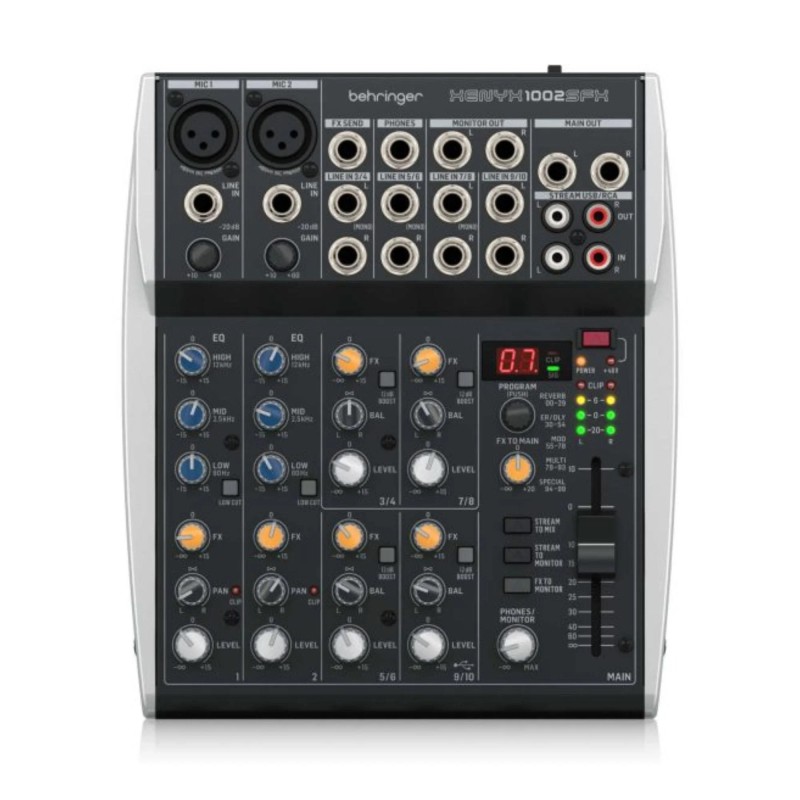 BEHRINGER XENYX-1002SFX Consola mixer analógico de 10 canales Xenyx